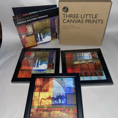 Three Little Canvas Prints Middle Eastern Mosaics - Gregg Sedgwick 15x15cm Boxed - Image 1 of 4