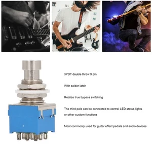 Guitar Effect Pedal Foot Switch 9 Pin 3PDT Push Button True Bypass Guitar Ef HR6 - Picture 1 of 24