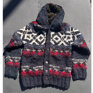 Vintage Hollister Sweater Men Medium Blue Cardigan Hoodie Chunky Knit Y2K Grunge - Picture 1 of 5