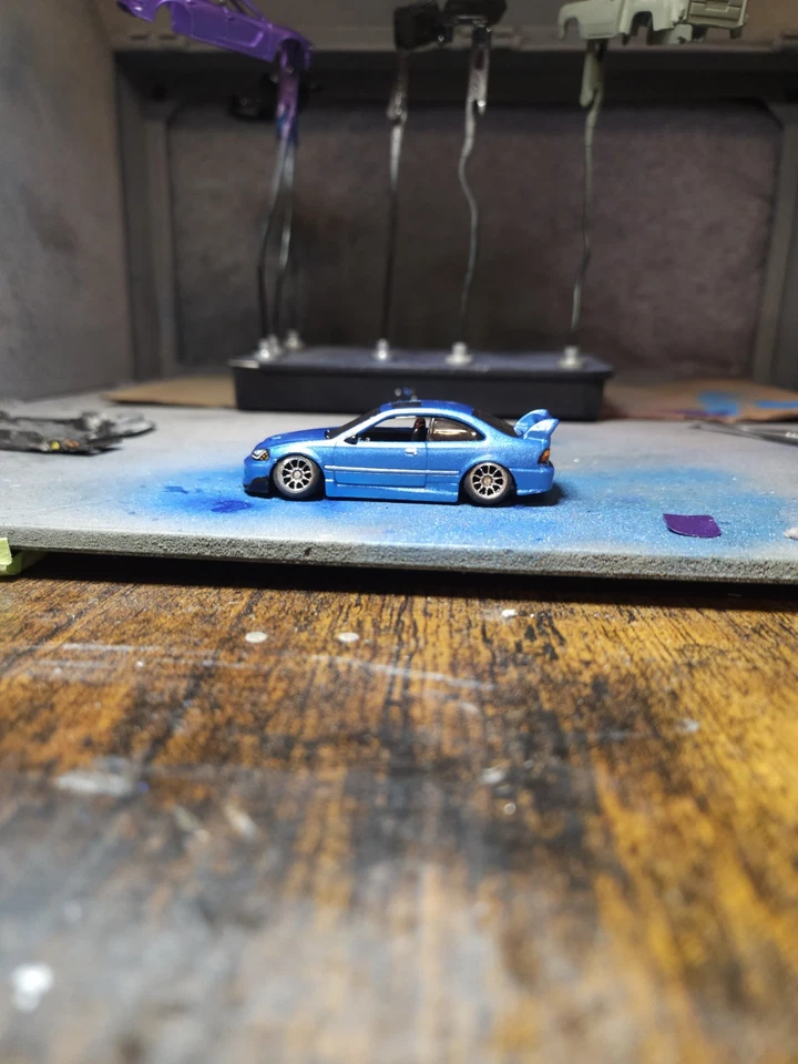Hot Wheels Honda Civic Si Custom 1:64 azul metálico JDM diecast Foto 1 de 4
