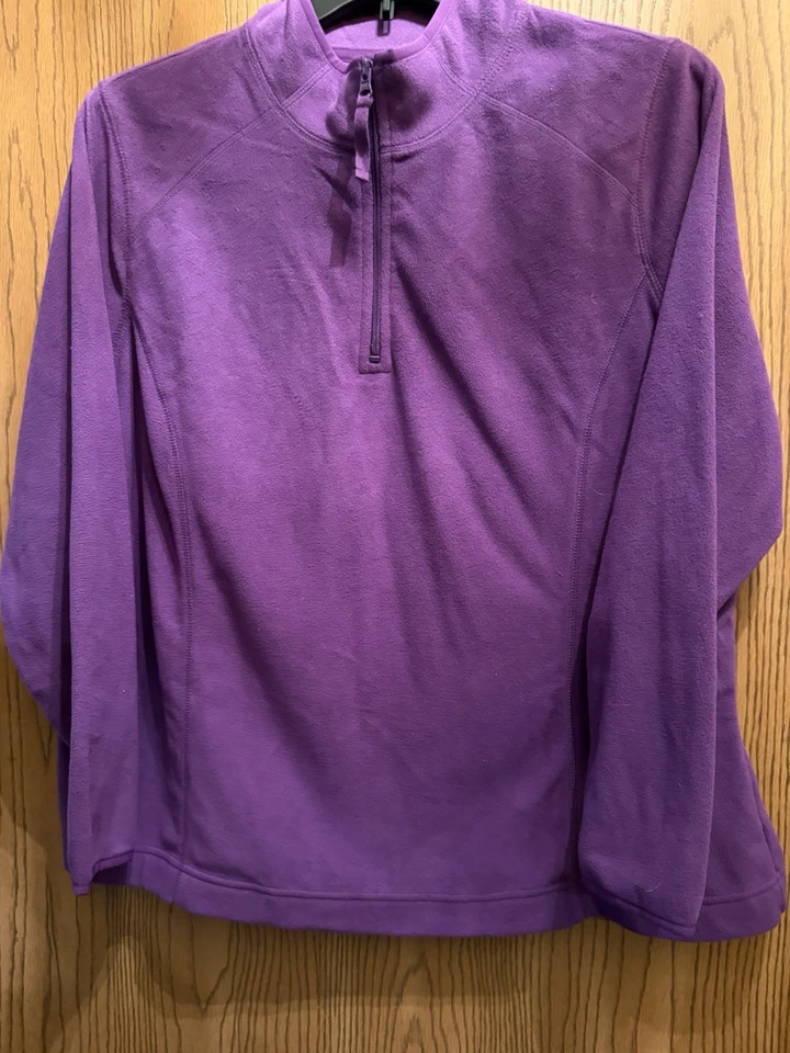 Pullover polar con cremallera de cuarto para mujer, ciruela talla 1x Foto 1 de 3