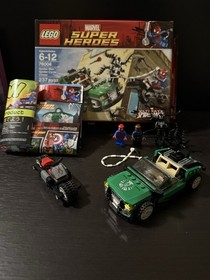 76004 LEGO Complete Marvel Super Heroes Spider-Man Cycle Chase (100% Complete)