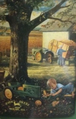 John Deere Autumn Memories 29"x43" Flag L, garden tractor barn corn - Image 1 of 2