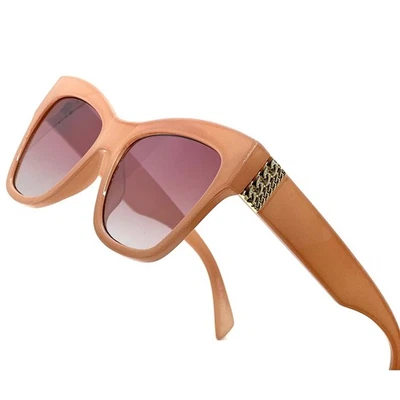 Gafas de sol ojo de gato rosa lente ombre cadena dorada acento moda tonos conducción nuevas Foto 1 de 4