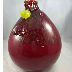 Vintage Murano Stil mundgeblasene Kunst Glas Hahn/Henne/Huhn Figur - Bild 1 von 9