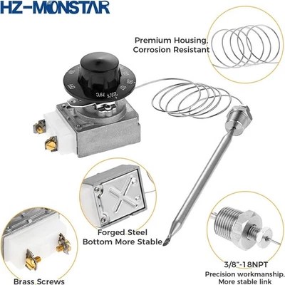 1Set Millivolt Thermostat Replacement for Robertshaw Model RX-2-24 Gas Fryer - Image 1 of 4