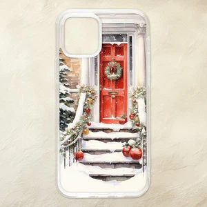 Christmas Red Door Town House Decor Phone Case iPhone Samsung Motorola Pixel - Picture 1 of 1