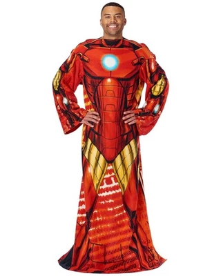 Marvel Avengers Iron Man Throw Adult Silk Touch Blanket with Sleeves 48" x 71" - Image 1 of 4