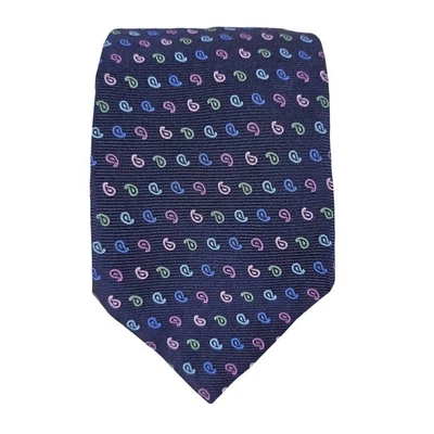 МУЖСКОЙ ГАЛСТУК PETER MILLAR — 100% ШЕЛК — ШИРИНА 3 ДЮЙМА — СДЕЛАНО В ИТАЛИИ — УЗОР ПЕЙСЛИ - Изображение 1 из 4