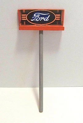 1/24 Diorama Vintage Ford Outdoor Dealer Neon Looking 2-Sided Pole Sign - Image 1 of 4