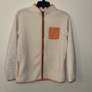 Cat & Jack Zip Up Fleece Youth XL Cream & Lt Orange - Picture 1 of 3