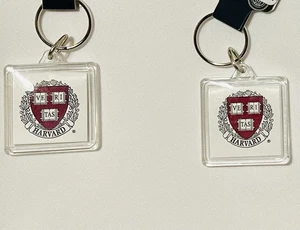 Harvard University Original Keyholder Logo Keychain Veritas Clear Square Acrylic - Picture 1 of 4