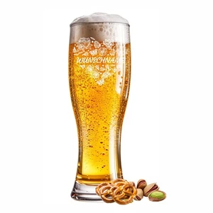 Weizenglas graviert Blumen 0,5l mit Wunschtext Name Jahr oder Spruch - Picture 1 of 8