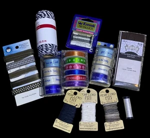 Lotto 11 Nastri Artigianali Canapa Abbellimenti Spago Miscelazione Filamenti - Foto 1 di 17