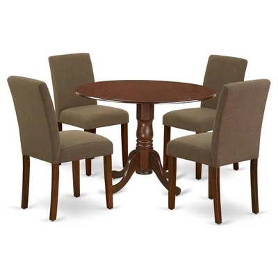 East West Furniture Dublin 5-piece Wood Dining Set in Mahogany/Coffee - Image 1 of 4