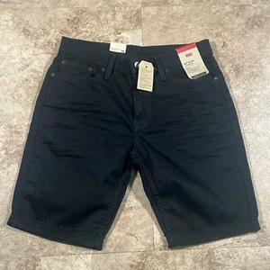 Levis 511 Black Slim Fit Cut-Off Stretch Denim Jean Shorts Mens W30 - Picture 1 of 4