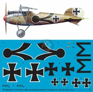 Peddinghaus 1/32 Albatros D.V Markings Max Ritter von Muller Jasta 28 Primera Guerra Mundial 3866 - Imagen 1 de 1