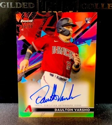 2021 Topps Finest Daulton Varsho Gold Refractor Rookie Auto /50 Diamondbacks RC - Image 1 of 2