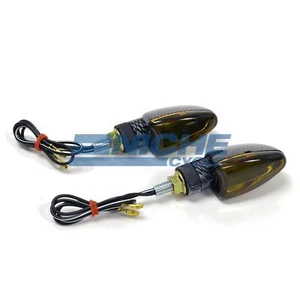 Señales de giro para motocicleta Arrow Deco 12 voltios falso humo de fibra de carbono - Imagen 1 de 2
