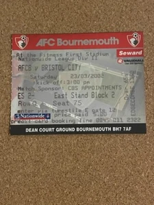Boleto de partido AFC Bournemouth V Bristol City 23-03-2002 división 2 - Imagen 1 de 1