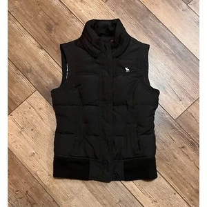 VTG Y2K Child's Abercrombie & Fitch Down Puffer Vest Preppy Moose Sz M - Picture 1 of 7