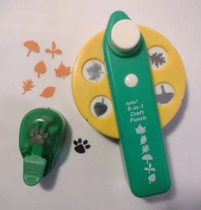 HyGlo 6-in-1 Paper Punch Leaves And Small Paw Punches 5/8" - Picture 1 of 1