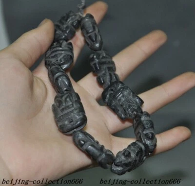 1" Chino Hongshan Cultura Meteorito Hierro Sol Dios Pulsera Mano Cadena Estatua Foto 1 de 4