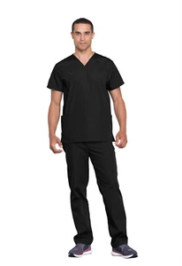 Cherokee Workwear Unisex Top and Pant Set WW530C BLKW Black Free Shipping - Picture 1 of 4