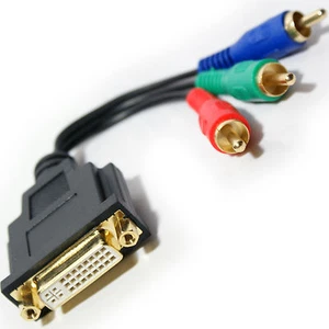3 RCA Component RGB Male to DVI I Analogue Female Adapter TV PC Monitor Video - Picture 1 of 1