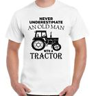 Tractor T Shirt Mens Funny Farmer Never Underestimate An Old Man With A Driver