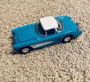 Signature Models 1/32 1957 Corvette Blue and White Roll-back and Go Model Car - Picture 1 of 4