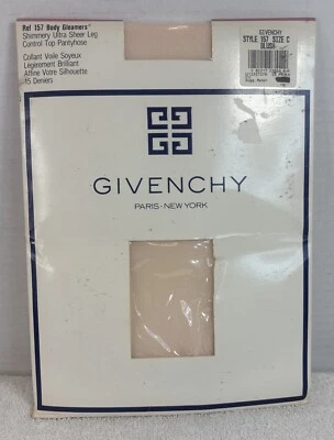 VTG Givenchy Body Gleamers 157 Shimmery Ultra Control Top Pantyhose Blush Size C - Image 1 of 2