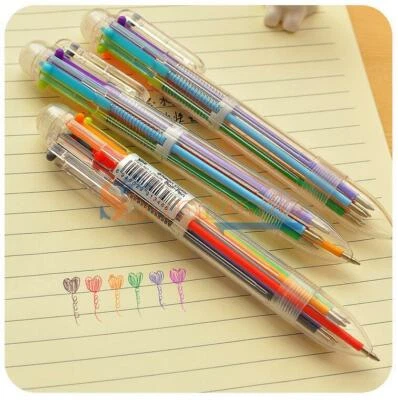 Ballpoint Pen Ball Point Pens Kids Multi-color 6 in 1 Color School Office Supply - Image 1 of 4