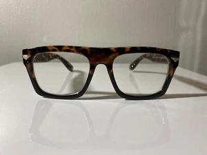 Herrenbrille übergroß mit Schildpattmustergestell und klaren Gläsern - Bild 1 von 3