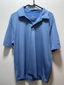 Camisa Polo Under Armour Heat Gear Manga Corta Talla Mediana Para Hombre Golf Azul Rayas - Imagen 1 de 5
