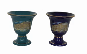 Pythagoras cup Parthenon petrol blue two quality cups - Picture 1 of 4