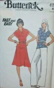 4124 BUTTERICK c.1970s - TOP SKIRT & PANTS - Sz 12 B 34" - Picture 1 of 1