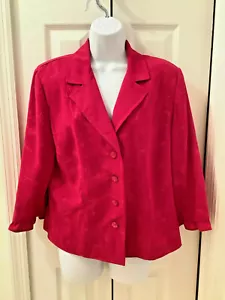 Sag Harbor Jacket Blazer Pink Embroidered Paisley Floral Womens Size 12 - Picture 1 of 8
