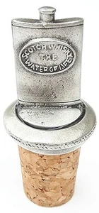 Whisky Hipflask Handcrafted From English Pewter Bottle Stopper + GiftBag - Picture 1 of 6
