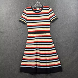 Shoshanna Dress Women's Small Multicolor Striped Knit Fit & Flare Midi - Picture 1 of 8
