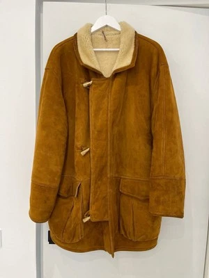 Extremely Rare Hugo Boss Vintage Sheepskin Shearling Suede Leather Coat Jacket - Image 1 of 4