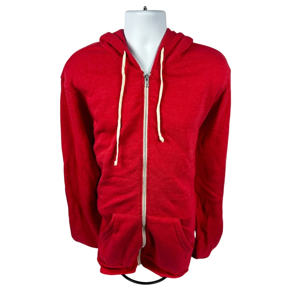Ropa alternativa para hombre Rocky Eco polar sudadera con capucha con cremallera ultra suave (rojo ecológico) Foto 1 de 4