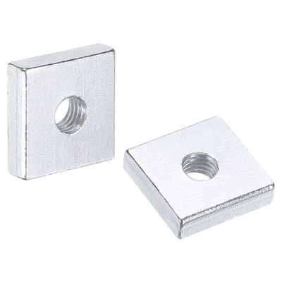 25 piezas tuercas cuadradas M5x14mmx4mm, tuercas de rosca gruesa chapadas en zinc de acero al carbono Foto 1 de 4