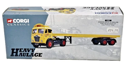 CORGI FODEN FG ARTICULATED & LONG PLATFORM TRAILER EDWARD BECK 12801 Boxed 1:50 - Image 1 of 4