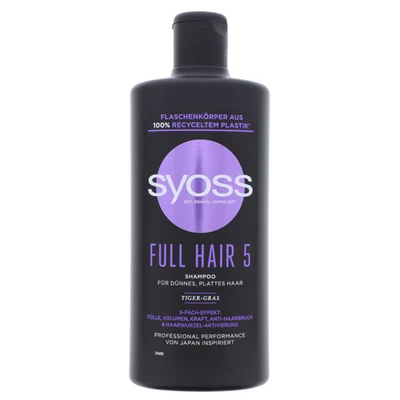 SYOSS Full Hair 5 Shampoo 440 ml 5-Fach-Effekt Fülle Volumen Plattes Dünnes Haar - Bild 1 von 2