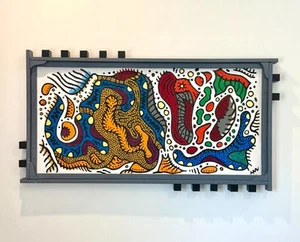 Original Abstract Pop Art Painting on Wood – 54” x 28” – Framed Wall Art - Picture 1 of 5