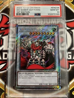 YuGiOh XX-SABER GOTTOMS RA03-EN226🔥PSA 10 GEM🔥1st ED-2024 PLATINUM SECRET RARE - Image 1 of 4