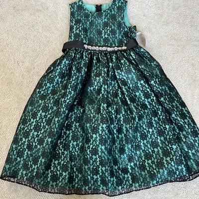 Novo com etiquetas Cinderella Couture Girl tamanho 12 cinto de renda preto strass concurso formal glam - Imagem 1 de 4