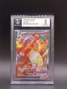 Pokemon Glurak VMAX Alemán 020/189 Flammende Finsternis Beckett 8 NM-M - Imagen 1 de 2