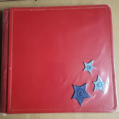 Creative Memories Red Stars PicFolio Scrapbook 8" x 8" Album Leather-like - Image 1 of 3